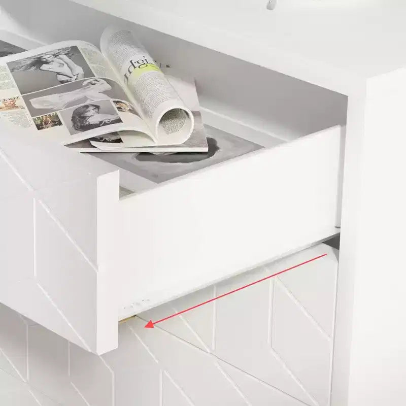 Cómoda con cajones, Cómoda para dormitorio, Organizador de cómoda de 53.5" con manijas y patas de metal