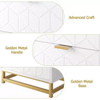 Cómoda con cajones, Cómoda para dormitorio, Organizador de cómoda de 53.5" con manijas y patas de metal