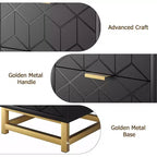 Cómoda con cajones, Cómoda para dormitorio, Organizador de cómoda de 53.5" con manijas y patas de metal