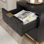 Cómoda con cajones, Cómoda para dormitorio, Organizador de cómoda de 53.5" con manijas y patas de metal