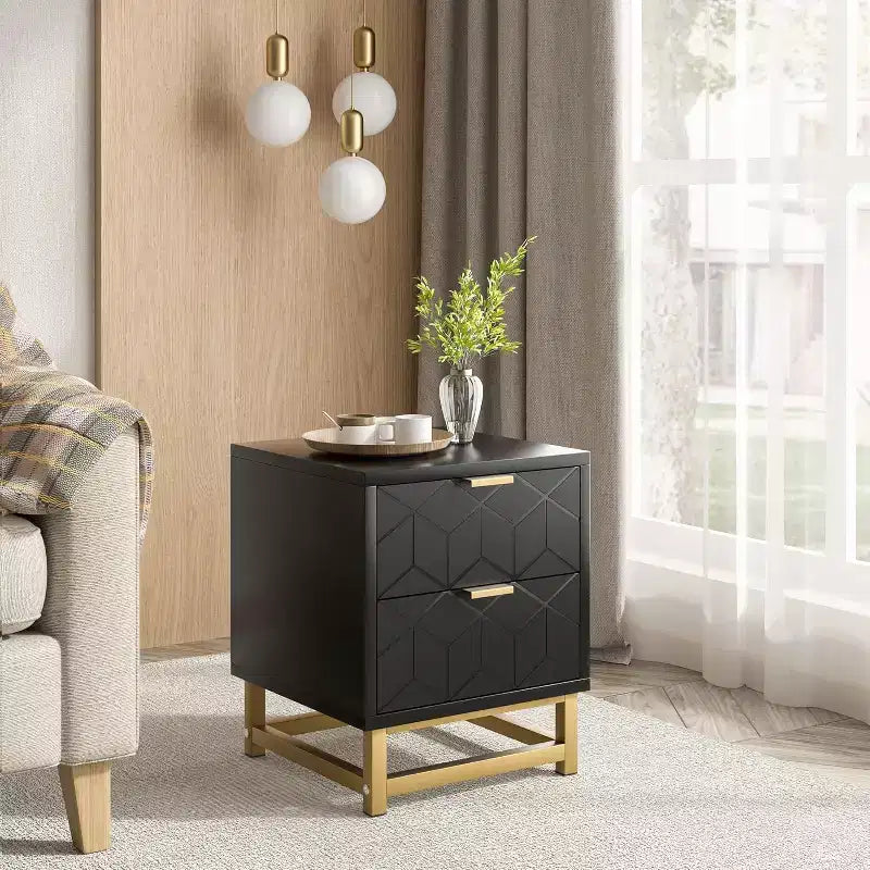 Cómoda con cajones, Cómoda para dormitorio, Organizador de cómoda de 53.5" con manijas y patas de metal