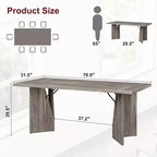 Mesa de comedor rectangular de 71 pulgadas para 6 personas, mesa de cocina rústica estilo granja con patas resistentes