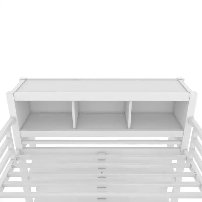 Cama alta Okak de tamaño matrimonial/queen con armario y escritorio en forma de L, literas de metal de alta resistencia con almacenamiento, camas altas para adolescentes y adultos