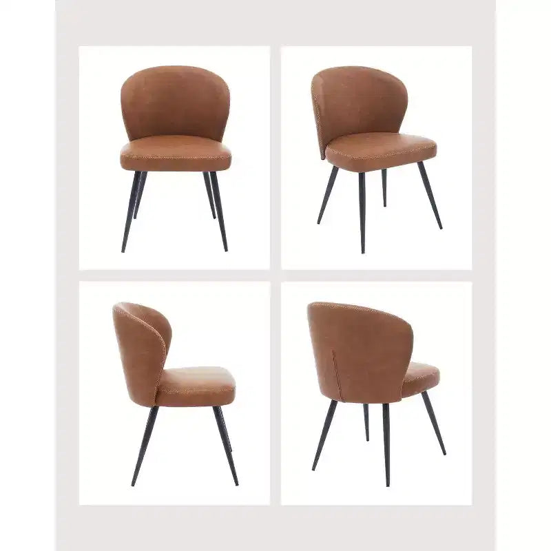 Juego de 2 sillas de comedor, sillas de cocina modernas, sillas laterales decorativas sin brazos tapizadas en piel sintética