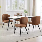 Juego de 2 sillas de comedor, sillas de cocina modernas, sillas laterales decorativas sin brazos tapizadas en piel sintética