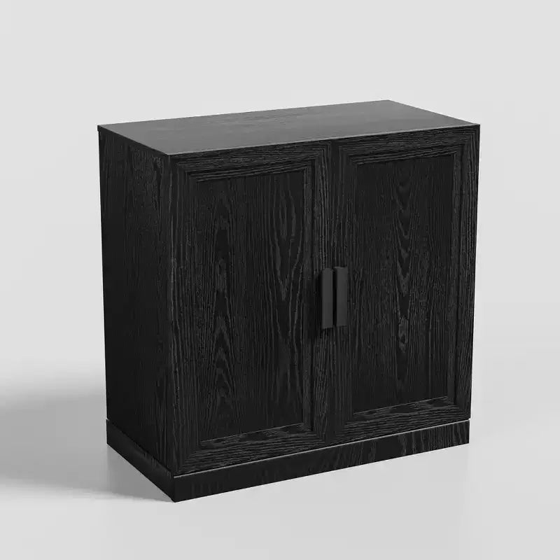 HomeRoots 31 mueble decorativo negro texturizado para puerta con tres estantes