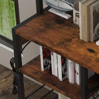 Estantería de panadero de 6 niveles con toma de corriente, soporte para microondas y mesa de café para almacenamiento de especias y sartenes en la cocina
