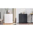 Karl Home Cómoda blanca de 4 cajones de aglomerado de 66 cm de ancho