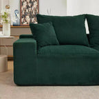 Sofá seccional extragrande en forma de L de 279 cm, sofá seccional Cloud con chaise longue y cojines, sofá de espuma sin estructura de pana suave para salas de estar, apartamentos, dormitorios