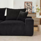 Sofá seccional extragrande en forma de L de 279 cm, sofá seccional Cloud con chaise longue y cojines, sofá de espuma sin estructura de pana suave para salas de estar, apartamentos, dormitorios