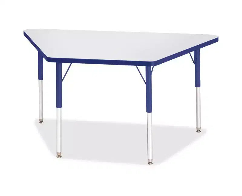 Mesa trapezoidal Berries de Jonti-Craft para adulto, laminada en gris (24 x 48) en azul