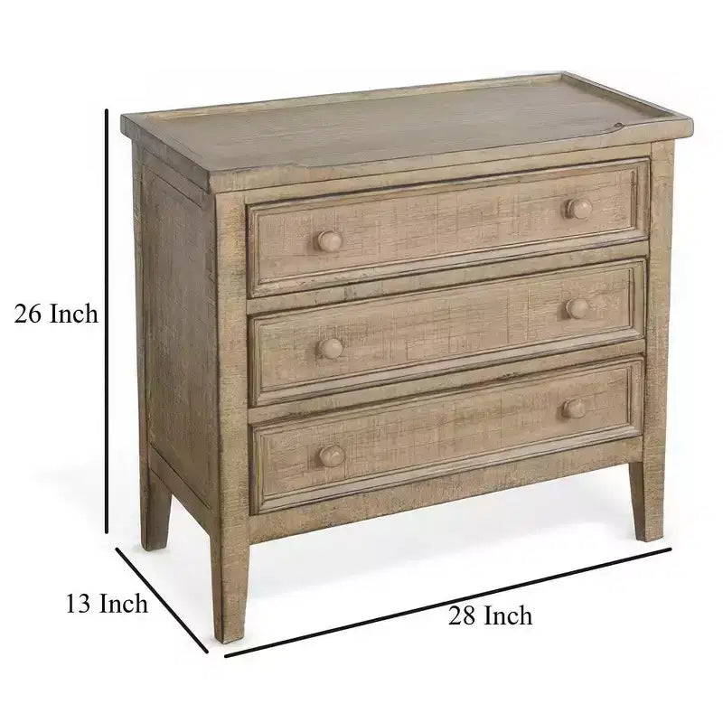 Mesa Auxiliar Royal Hampton 28 | 3 cajones con tiradores redondos | Madera de Caoba
