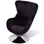 vidaXL Sillón tapizado giratorio Accent para sala de estar y dormitorio - Negro