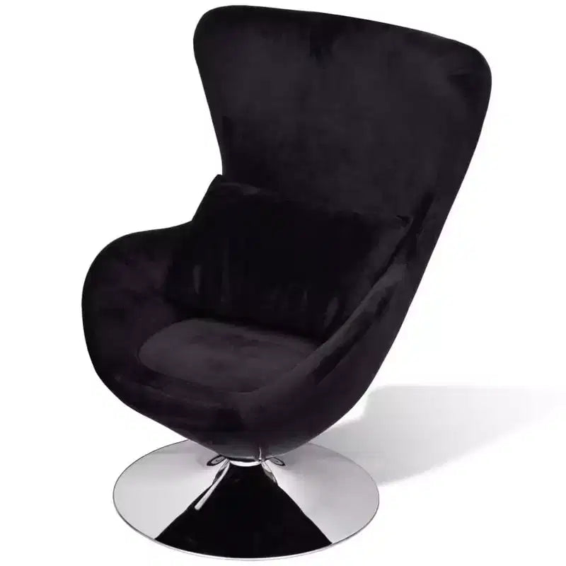 vidaXL Sillón tapizado giratorio Accent para sala de estar y dormitorio - Negro