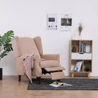 VidaXL Sillón Reclinable en Tela Crema - Cómodo Sillón Reclinable Ajustable con Suave Acolchado de Esponja y Patas de Madera Robustas para Salón - Blanco