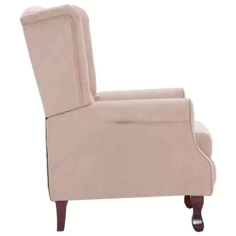 VidaXL Sillón Reclinable en Tela Crema - Cómodo Sillón Reclinable Ajustable con Suave Acolchado de Esponja y Patas de Madera Robustas para Salón - Blanco