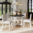 Mesa de cocina estilo casa de campo Merax con extensión extraíble y sillas tapizadas