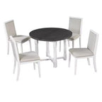 Mesa de cocina estilo casa de campo Merax con extensión extraíble y sillas tapizadas