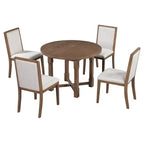 Mesa de cocina estilo casa de campo Merax con extensión extraíble y sillas tapizadas
