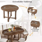 Mesa de cocina estilo casa de campo Merax con extensión extraíble y sillas tapizadas