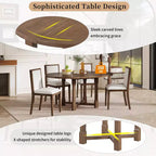 Mesa de cocina estilo casa de campo Merax con extensión extraíble y sillas tapizadas