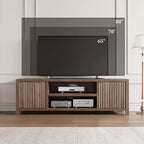 Mueble para TV Garvee 70 con almacenamiento, puerta estriada y tirador dorado, mueble de TV de madera para sala de estar, dormitorio
