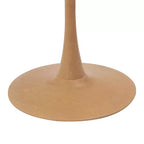 LeisureMod Bristol Mesa de Comedor Redonda Moderna de 35'' con Tapa Duradera de MDF y Base de Acero Natural con Transferencia de Madera para Cocina, Comedor o Cafeterías