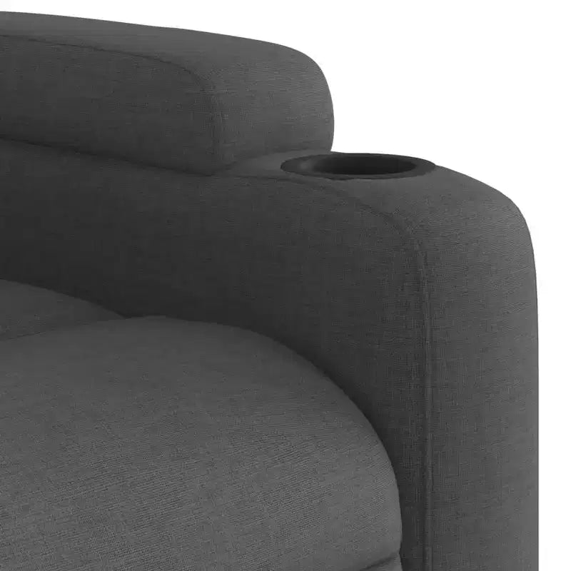 vidaXL Sillón reclinable de tela gris oscuro - 6 puntos de masaje vibratorio, respaldo y reposapiés ajustables - Gris