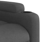 vidaXL Sillón reclinable de tela gris oscuro - 6 puntos de masaje vibratorio, respaldo y reposapiés ajustables - Gris