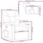 vidaXL Sillón reclinable de tela gris oscuro - 6 puntos de masaje vibratorio, respaldo y reposapiés ajustables - Gris