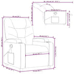 vidaXL Sillón reclinable de tela gris oscuro - 6 puntos de masaje vibratorio, respaldo y reposapiés ajustables - Gris