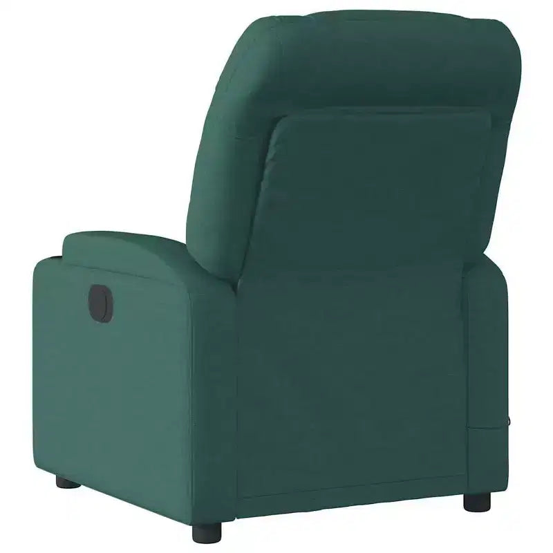 vidaXL Sillón reclinable de tela gris oscuro - 6 puntos de masaje vibratorio, respaldo y reposapiés ajustables - Gris
