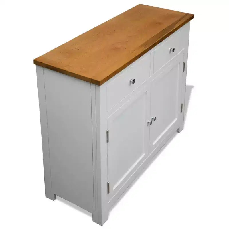 Aparador vidaXL 35.4x13.2x32.7 cm Madera maciza de roble