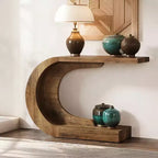 MAYEERTY Mesa elegante en forma de C para pasillo, consola multiusos/mesa auxiliar de sofá/mesa de acento para entrada