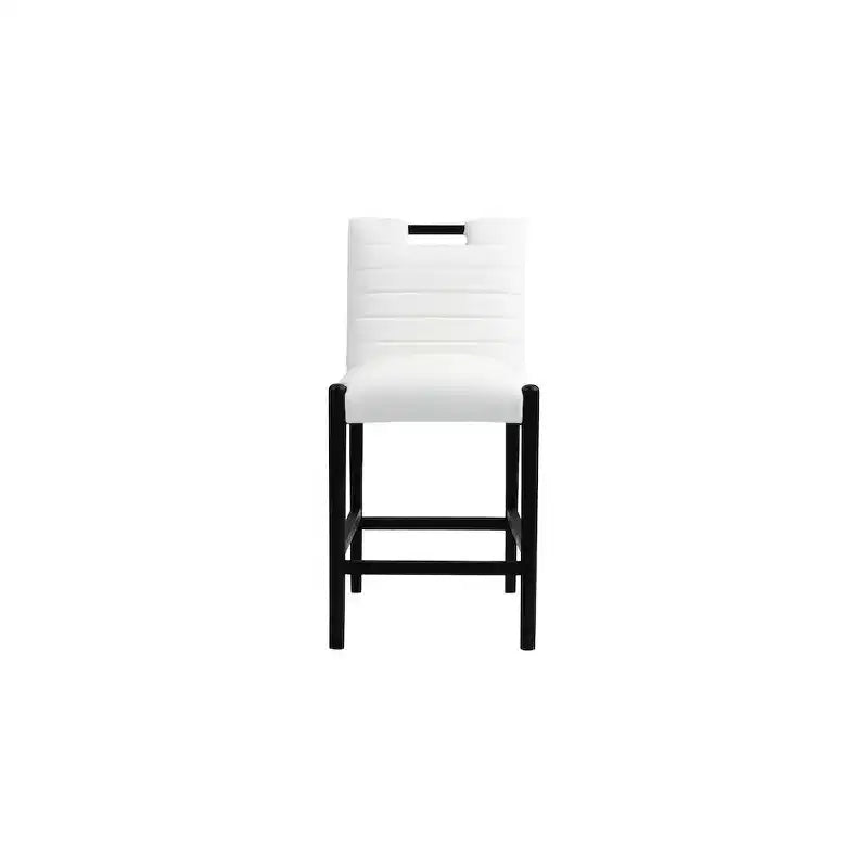 Meridian Furniture, Taburete de mostrador Aimee de piel vegana color crema