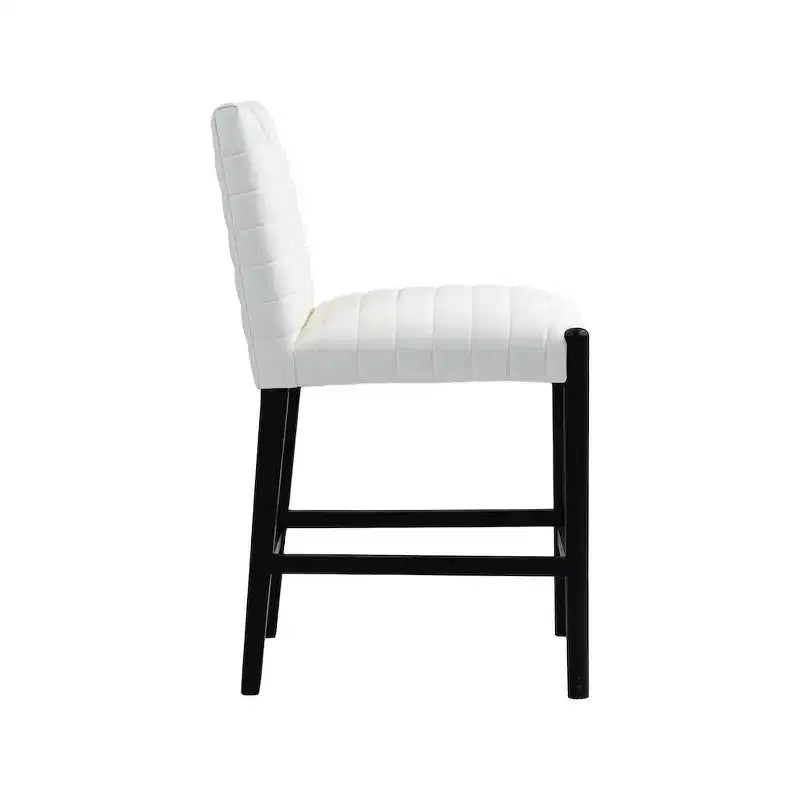 Meridian Furniture, Taburete de mostrador Aimee de piel vegana color crema