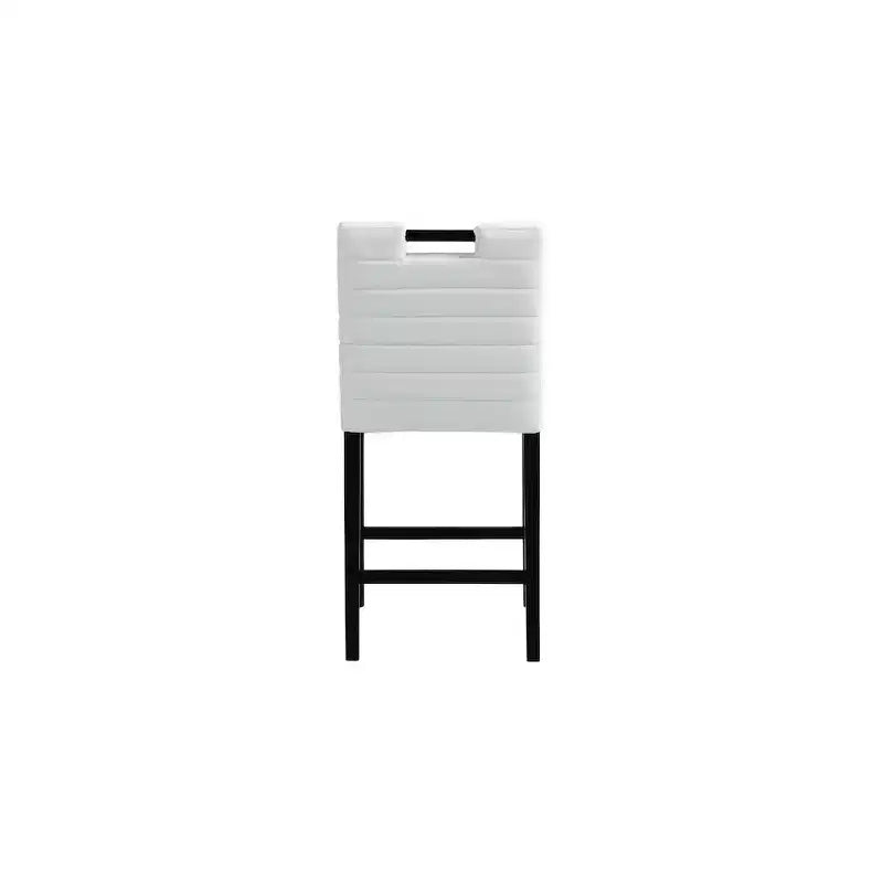 Meridian Furniture, Taburete de mostrador Aimee de piel vegana color crema