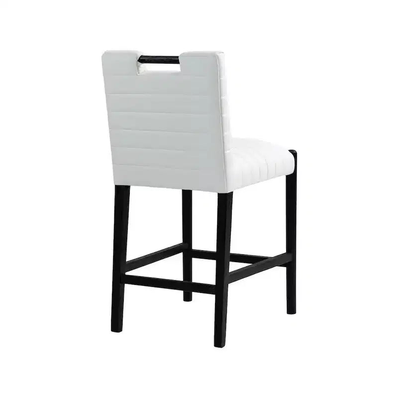 Meridian Furniture, Taburete de mostrador Aimee de piel vegana color crema