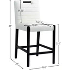 Meridian Furniture, Taburete de mostrador Aimee de piel vegana color crema
