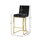 Meridian Furniture, Taburete Heidi de terciopelo negro