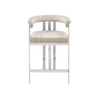 Meridian Furniture, Taburete de mostrador Marcello de terciopelo beige, juego de 2