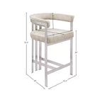 Meridian Furniture, Taburete de mostrador Marcello de terciopelo beige, juego de 2