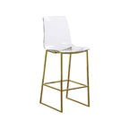 Meridian Furniture,Lumen Gold Metal/Lucite Polycarbonate Stool
