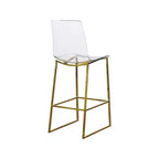 Meridian Furniture, Taburete Lumen de metal dorado/policarbonato de lucita