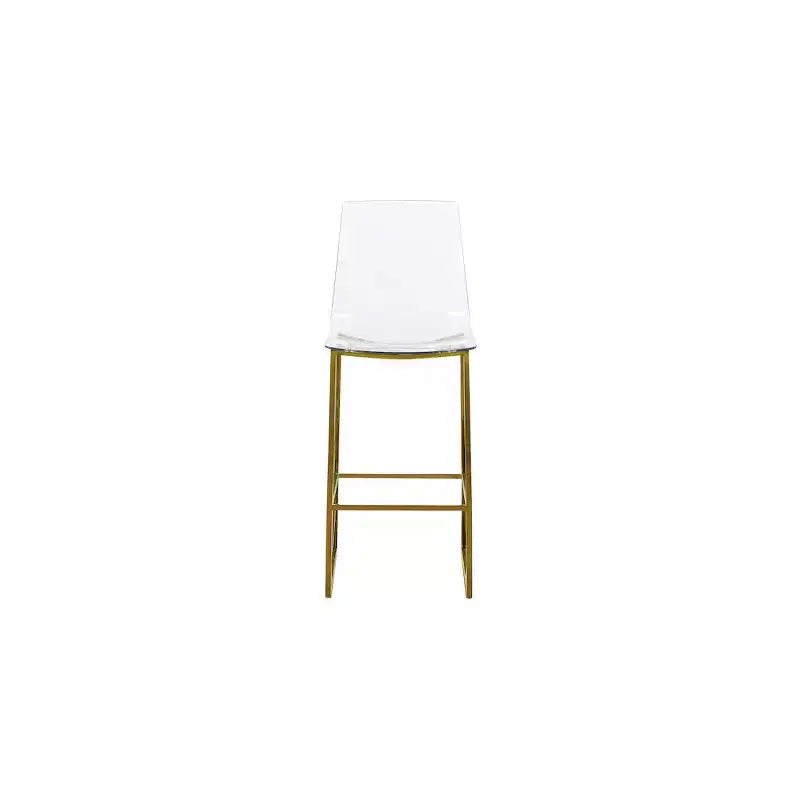 Meridian Furniture, Taburete Lumen de metal dorado/policarbonato de lucita