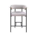Meridian Furniture, Taburete de mostrador Malin de tela texturizada de lino color topo, juego de 2