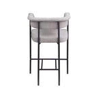 Meridian Furniture, Taburete de mostrador Malin de tela texturizada de lino color topo, juego de 2