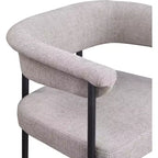 Meridian Furniture, Taburete de mostrador Malin de tela texturizada de lino color topo, juego de 2