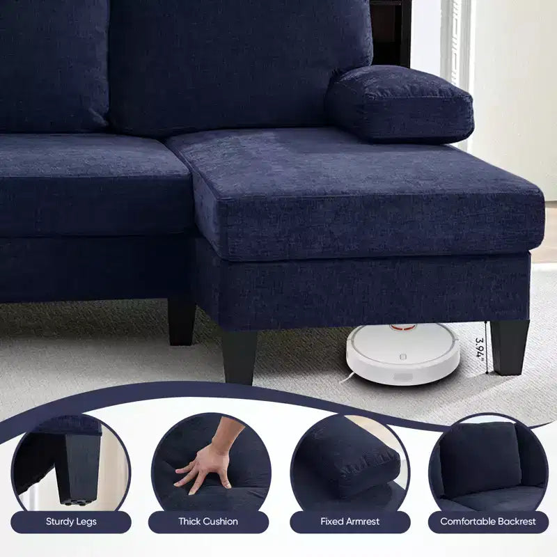 Sofá Seccional Mjkone 110 en Forma de U, Sofá Grande de 4 Plazas Tapizado en Chenilla con Doble Chaise Longue y Reposabrazos Reclinables