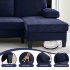Sofá Seccional Mjkone 110 en Forma de U, Sofá Grande de 4 Plazas Tapizado en Chenilla con Doble Chaise Longue y Reposabrazos Reclinables